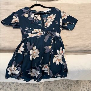 Floral Navy Women's Romper